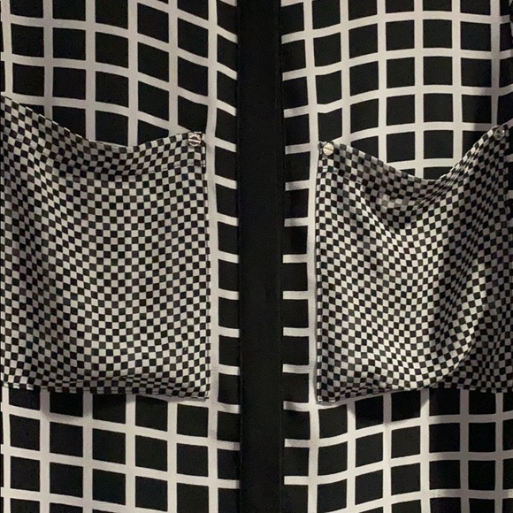 MICHAEL Michael Kors black and white check blouse - Picture 3 of 7